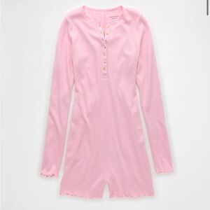 AE Long-Sleeve Lettuce Edge Lounge Romper